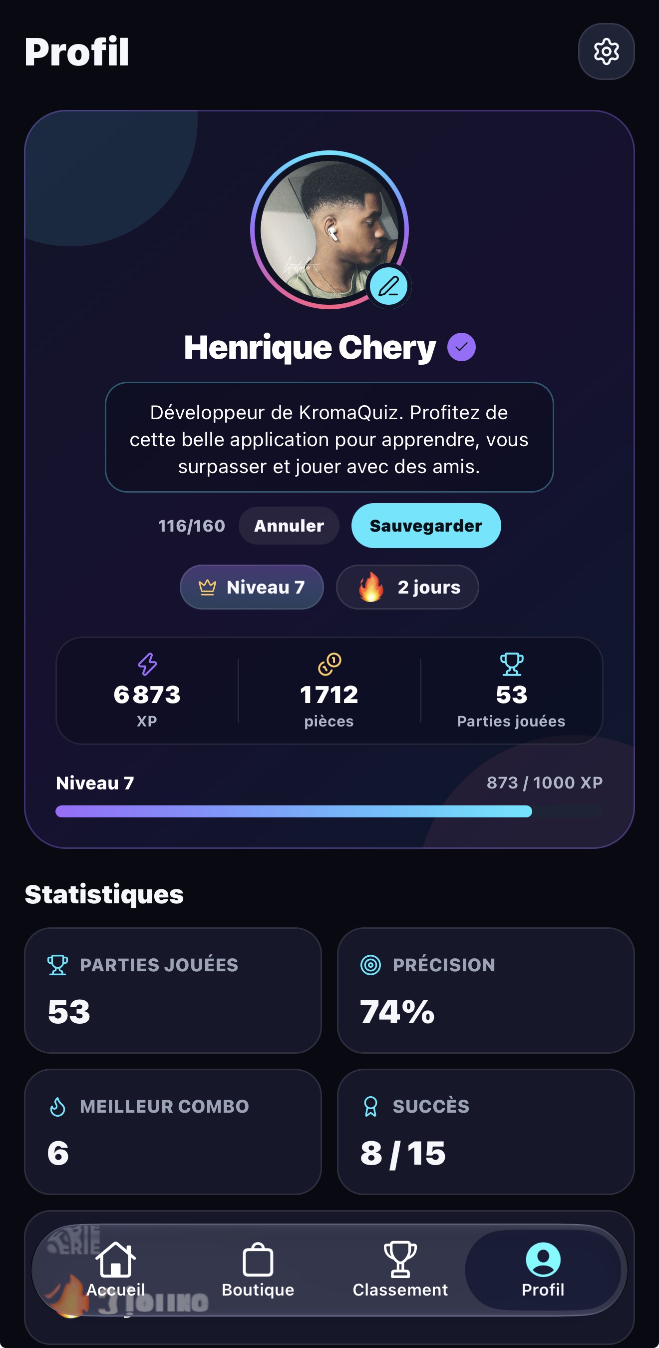 Profil KromaQuiz